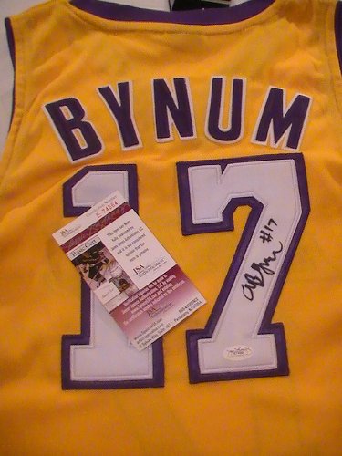ANDREW BYNUM SIGNED AUTOGRAPHED JERSEY LOS ANGELES LAKERS JSA