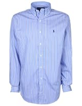 Ralph Lauren Mens Shirt Fine Striped Navy Blue/White