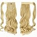 S-noilite 17 Inches Curly Baby Blonde Mix Bleach Blonde Wrap Around on Ponytail Clip in Hair Extensions Hairpiece Pony Tail Extension for Girl Lady Woman