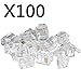 100PACK Telephone Plug 6P4C RJ11 Modular Plug (6/4, Telephone Cord Connector)