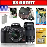 cheap Canon Rebel XS 10.1MP Digital SLR Camera with EF-S 18-55mm f/3.5-5.6 IS Lens and Canon EF 75-300mm f/4-5.6 III Telephoto Zoom Lens Package 1