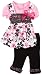 Little Lass Baby-girls Newborn 2 Piece Jumper Set with Floral Cropped Legging, Pink, 6-9 Months