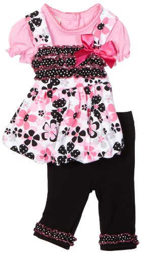 Little Lass Baby-girls Newborn 2 Piece Jumper Set with Floral Cropped Legging