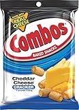 Combos Cheddar Cheese Cracker Baked Snacks, 6.3 Ounce Bag (Pack of 12)