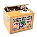 Viskey Cute Stealing Coin Cat Money Box Piggy Bank, Gray Cat