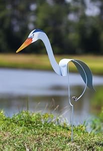 Amazon.com : Metal Blue Heron Balancer Garden Stake : Balancer Yard