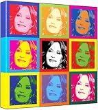 Jaclyn Smith - Pop Art Print (3-Tone; Andy Warhol's Che Guevara Style) 30 x 30 x 2 cm Medium Square Deep Box Canvas