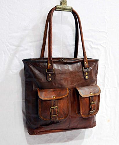 14" LEATHER, HANDMADE VINTAGE WOMAN'S HANDBAG LAPTOP , SHOPPING BAG