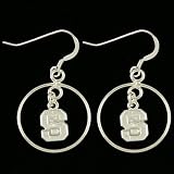 Dayna U North Carolina State Wolfpack Sterling Silver Open Drop Earrings