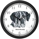 Saint Bernard Dog Wall Clock by WatchBuddy Timepieces (Black Frame)