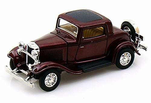 1932 Ford 3-Window Coupe, Burgundy - Yatming 94231 - 1/43 Scale Diecast Model Toy Car