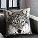 Phantoscope® Mountain Snow Series Wolf Decorative Throw Pillow Case Cushion Cover 18