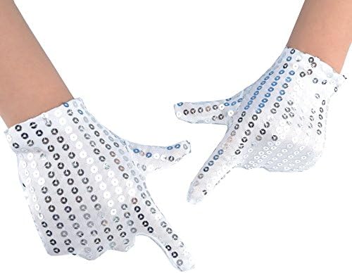 XMYM Child Costume Dress up Dance Sequin Cosplay Party Performance Gloves Age 3-7