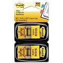 Post-it&reg; Printed Message Flags, 1 Inch,"Sign Here", Ideal For Contracts, Insurance Documents, Yellow, 50 per Disp, Two Dispensers per Pack