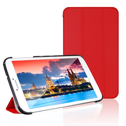 Tab 3 8.0 Case, JETech® Gold Slim-Fit Smart Case Cover for Samsung Galaxy Tab 3 8.0 (8 Inch) Tablet PC with Auto Sleep/Wake Feature (Red)