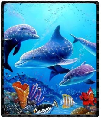 50" x 60" (Medium) - Treasure Design Discount Dolphins Blanket