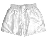 White Crinkle Silk Boxers, by Royal Silk – Large – L