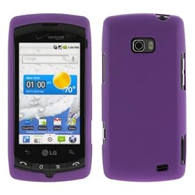 GTMax Purple Rubber Hard Snap On Crystal Cover Case for Verizon LG Ally VS740 CDMA Cell Phone