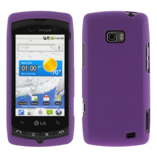 GTMax Purple Rubber Hard Snap On Crystal Cover Case for Verizon LG Ally VS740 CDMA Cell Phone