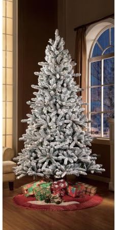 Holiday Time Pre-Lit 7.5' Green Flocked Birmingham Fir Artificial Christmas Tree, Clear Lights | Wonderful Artificial Christmas Tree, Clear Lights