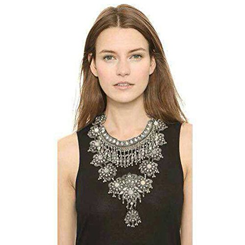 Zhenhui Fashion Vintage Silver Gold Tone Long Boho Statement Necklace Trendy Bohemian Turkish for Women Accessories From Indian Jewelry