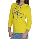 Hurley Ladies Yellow Casual Hoodie Sweatshirt Jacket - WITH FOIL PRINT