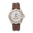Miami Dolphins Mens NFL "All-Star" Watch (Leather Band)