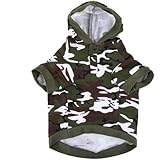 Army Green Camouflage Hoodie Pet Dog Clothes Camo Sweatshirt-M Size