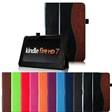 Fintie (Dual-Color) Slim Fit Leather Case Cover Auto Sleep/Wake for Kindle Fire HD 7" Tablet (will only fit Kindle Fire HD 7") - 9 colors options