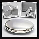 Personalised Chrome Plated Round Handbag Compact Mirror In A