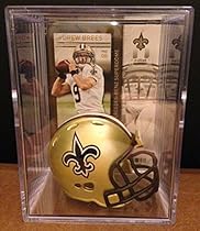 New Orleans Saints NFL Helmet Shadowbox w/ Drew Brees card
