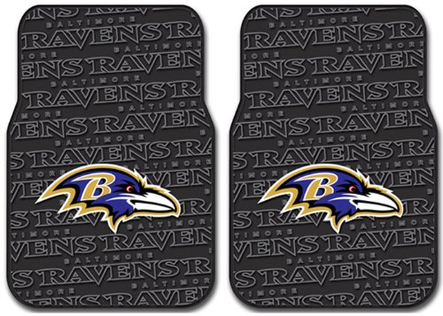 Rubber Front Floor Mats - NFL Football - Baltimore Ravens - Pair