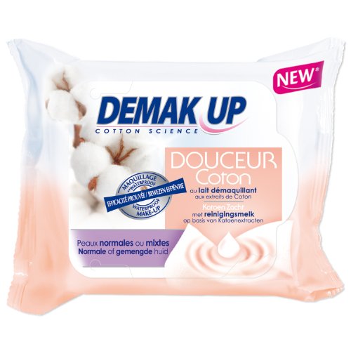  Demak'Up - Lingettes au Lait Démaquillant Peaux Normales ou Mixtes - 25 Lingettes - Lot de 2