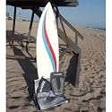 Maverix 6'5" Surfboard (White/Red/Blue) w/ "Straight to the Waves" Kit
