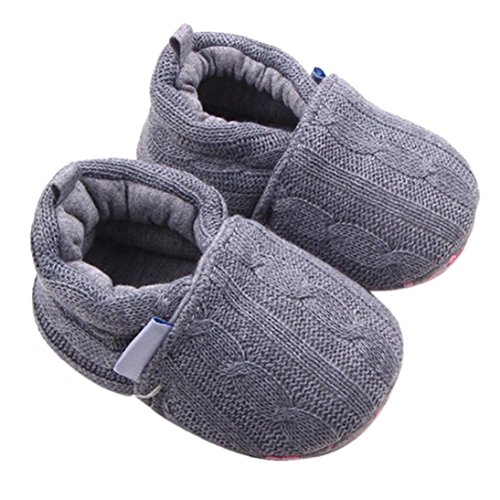 Fheaven Fashion Autumn and Winter Warm Baby Girls Shoes Sneaker Anti-slip Soft Sole Toddler Shoes (US:4, Gray)