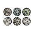 Fringe Studio Set of 6 Decorative Glass Round Magnets, Lace