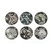 Fringe Studio Set of 6 Decorative Glass Round Magnets, Lace