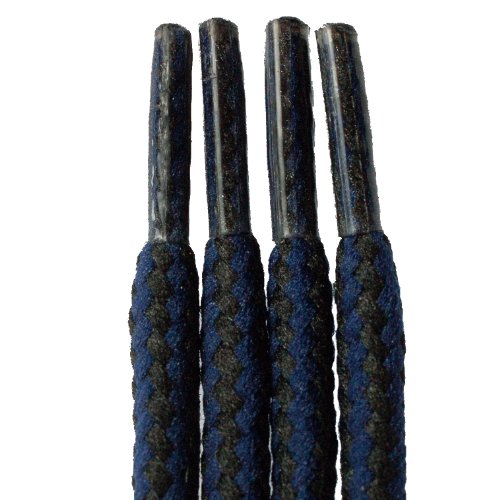 BOGOF clearance Dr Martens 60cm x 5mm Round Black/Blue Stripes Shoe Laces