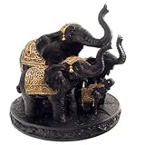 Outdoor Living : Elephant Family on round base