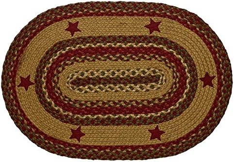 IHF Cinnamon Star Oval Braided Rug - 20" x 30"