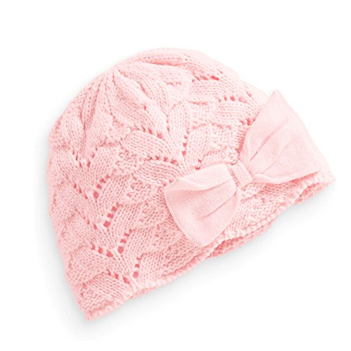 Tou Baby Girl s Winter Hats Crochet Hats Christmas Bowknot Hats Pink and Red (0-12M, Pink)
