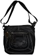Women's Tignanello Purse Handbag Pebble Leather X-Body Shoulder Black