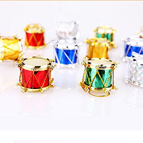PETMALL Christmas Tree Decoration Ornament ,Colorful Small Drum Pendant 1pack/12pcs JR-007