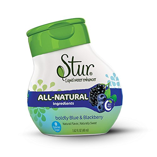 Stur - Blue & Blackberry (5pck) - ALL-NATURAL Stevia Water Enhancer -- makes 100 8oz. servings - liquid drink mix. Non-GMO, High Antioxidants, natural stevia leaf extract, sugar-free, calorie-free, preservative-free, 100% Vitamin C, liquid stevia drops. **Family Business, Happiness Guaranteed, You will Love Stur**