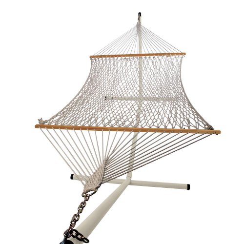 Oversized Cotton Rope Hammock with Steel Stand