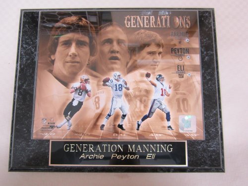 Archie Eli Peyton Manning Collector Plaque w/8x10 Photo GENERATIONS