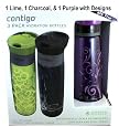 Contigo 3 Pack of BPA Free Hydration Bottles AutoSeal Technology (Lime, Charcoal, Purple *with Design)