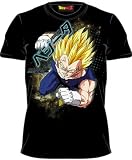 : Dragonball Z Flying Vegeta Charge Black Adult Tee T-Shirt