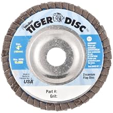 Weiler Tiger Abrasive Flap Disc, Type 29, Round Hole, Aluminum Backing, Zirconia Alumina