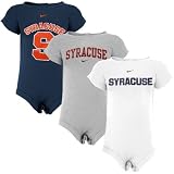 Nike Syracuse Orange Infant Navy Blue, White & Ash 3-pack Romper Set